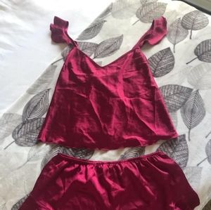 Victoria's secret red shorts and tank, silky